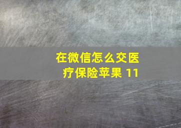 在微信怎么交医疗保险苹果 11